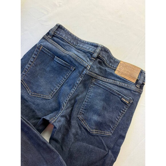 Volcom Vorta Slim Straight Jeans Mens Size 31 Blue Dark Wash Denim Pockets - Picture 5 of 5